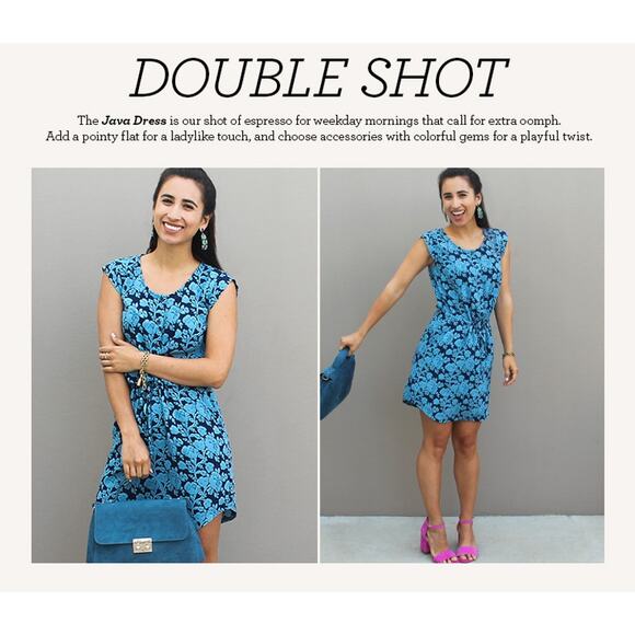 Cabi Java Blue Floral Tie Waist Cap Sleeve Button front Lightweight Dress 5265 S - Picture 6 of 16